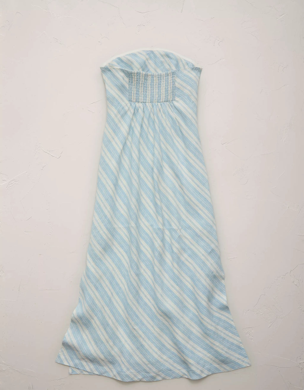 Diagonal Stripe Strapless Tube Midi Dress