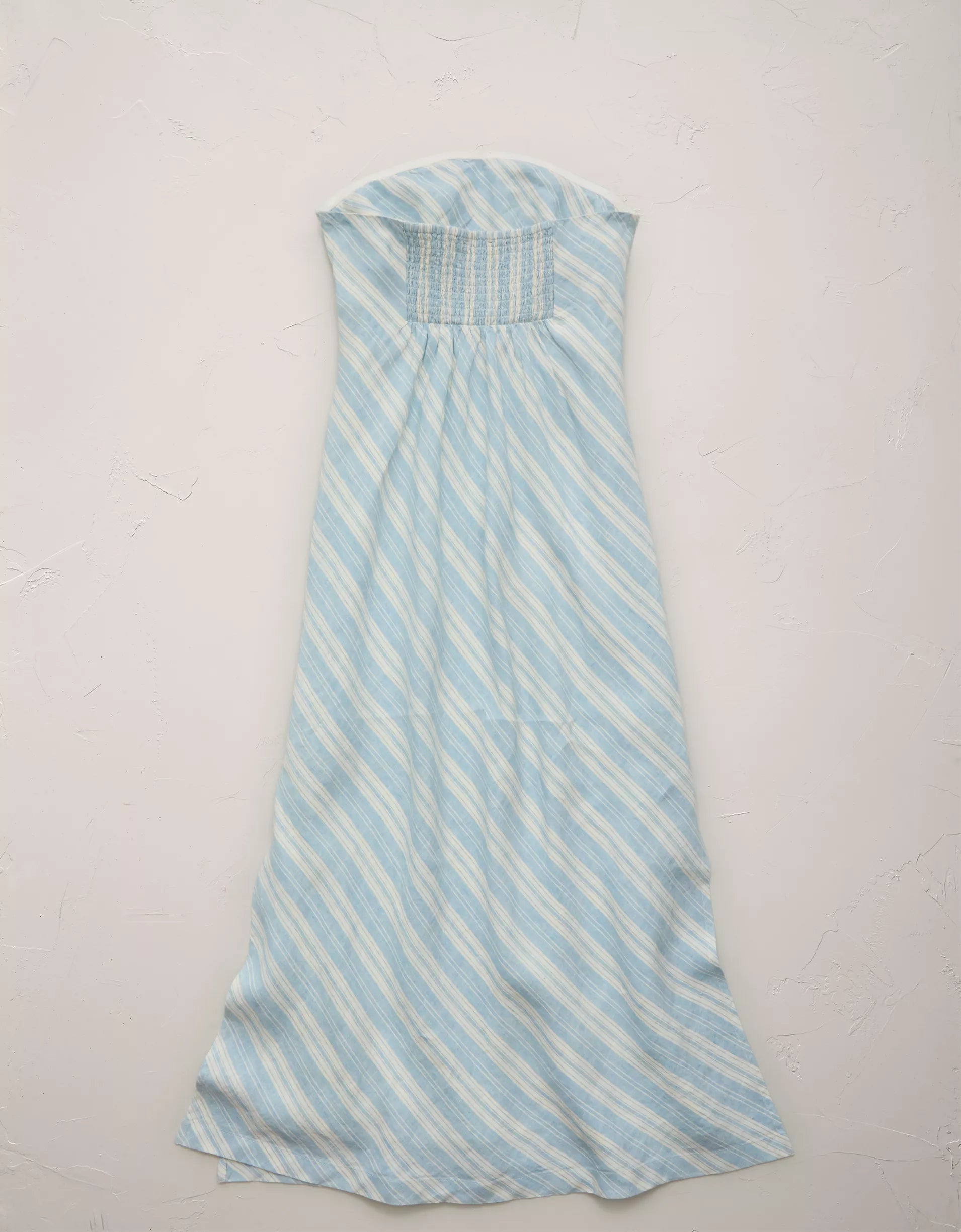 Diagonal Stripe Strapless Tube Midi Dress