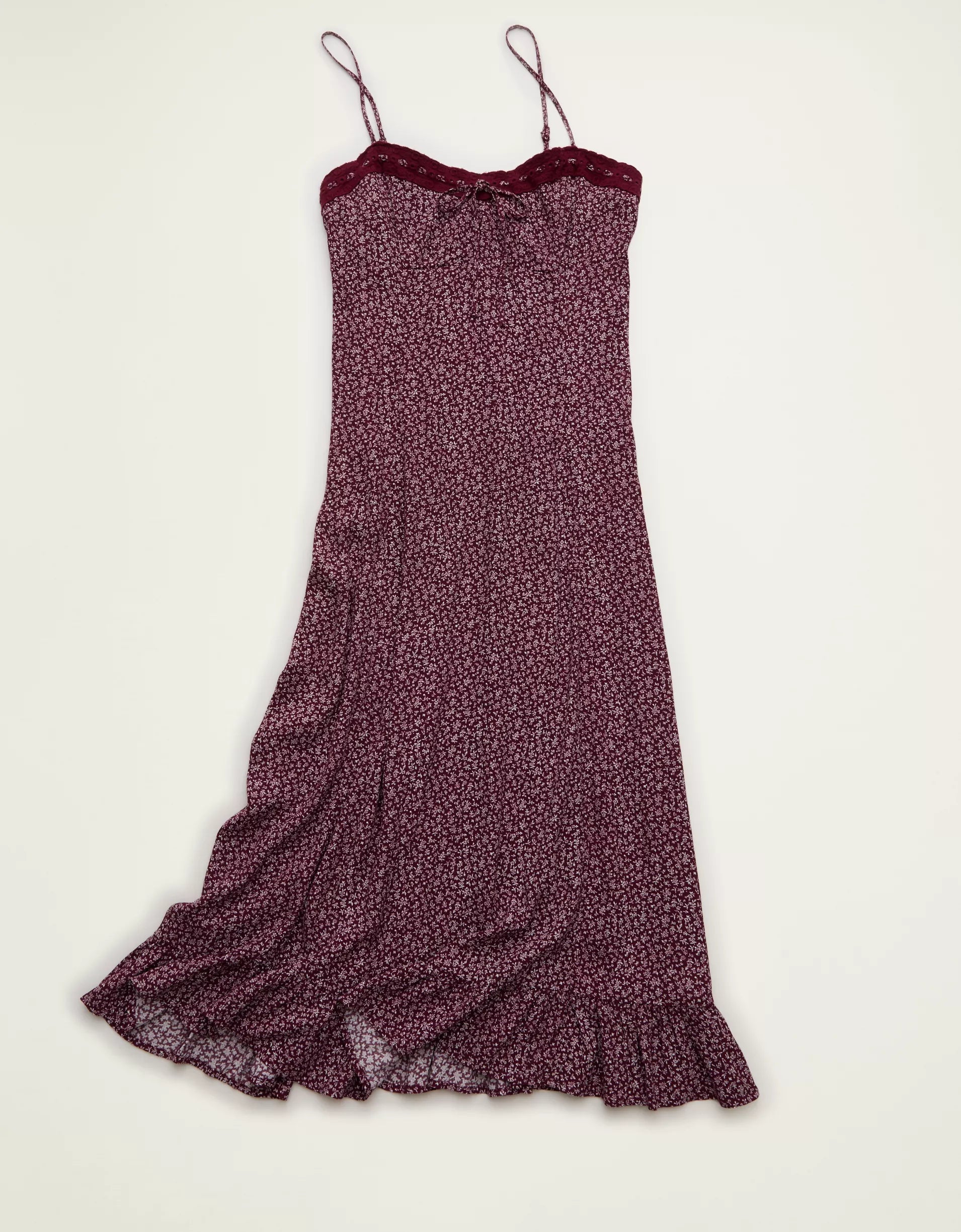 Lace Trim Sweetheart Floral Slip Dress