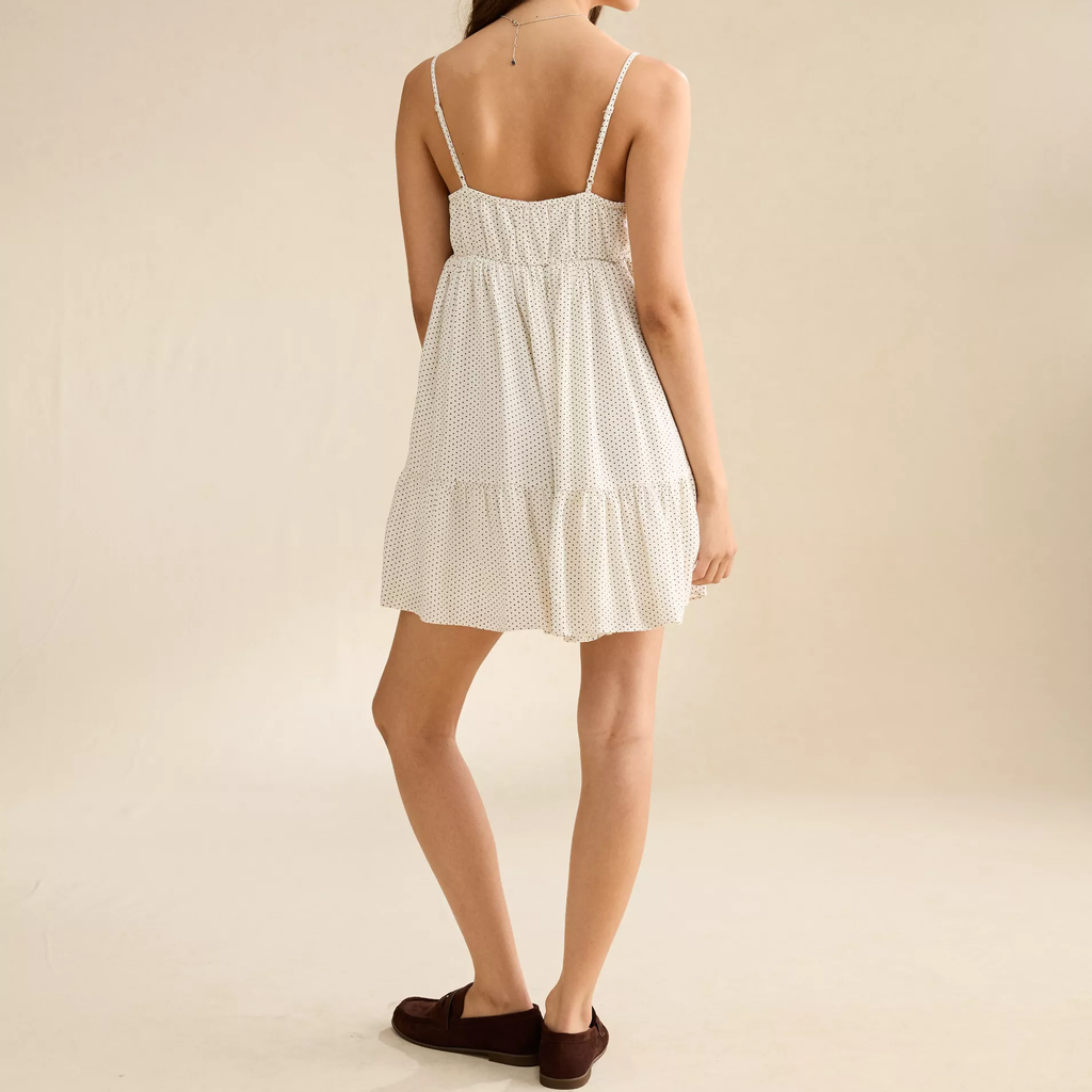 Lace Trim Babydoll Slip Mini Dress