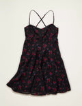 Sweetheart Tie‑Up Back Floral Slip Mini Dress